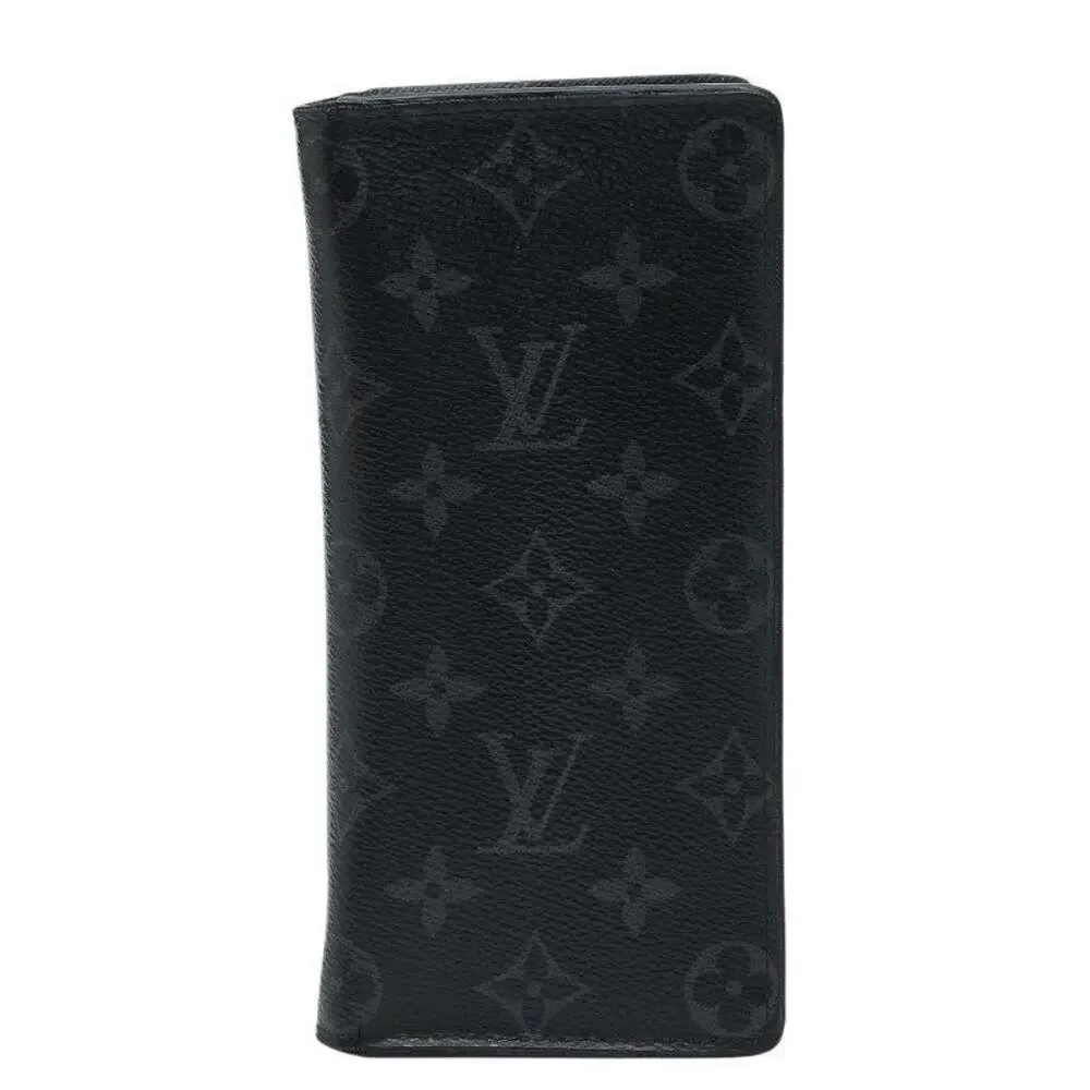 Louis Vuitton Monogram Eclipse Portefeuille Brazza Long Wallet Black